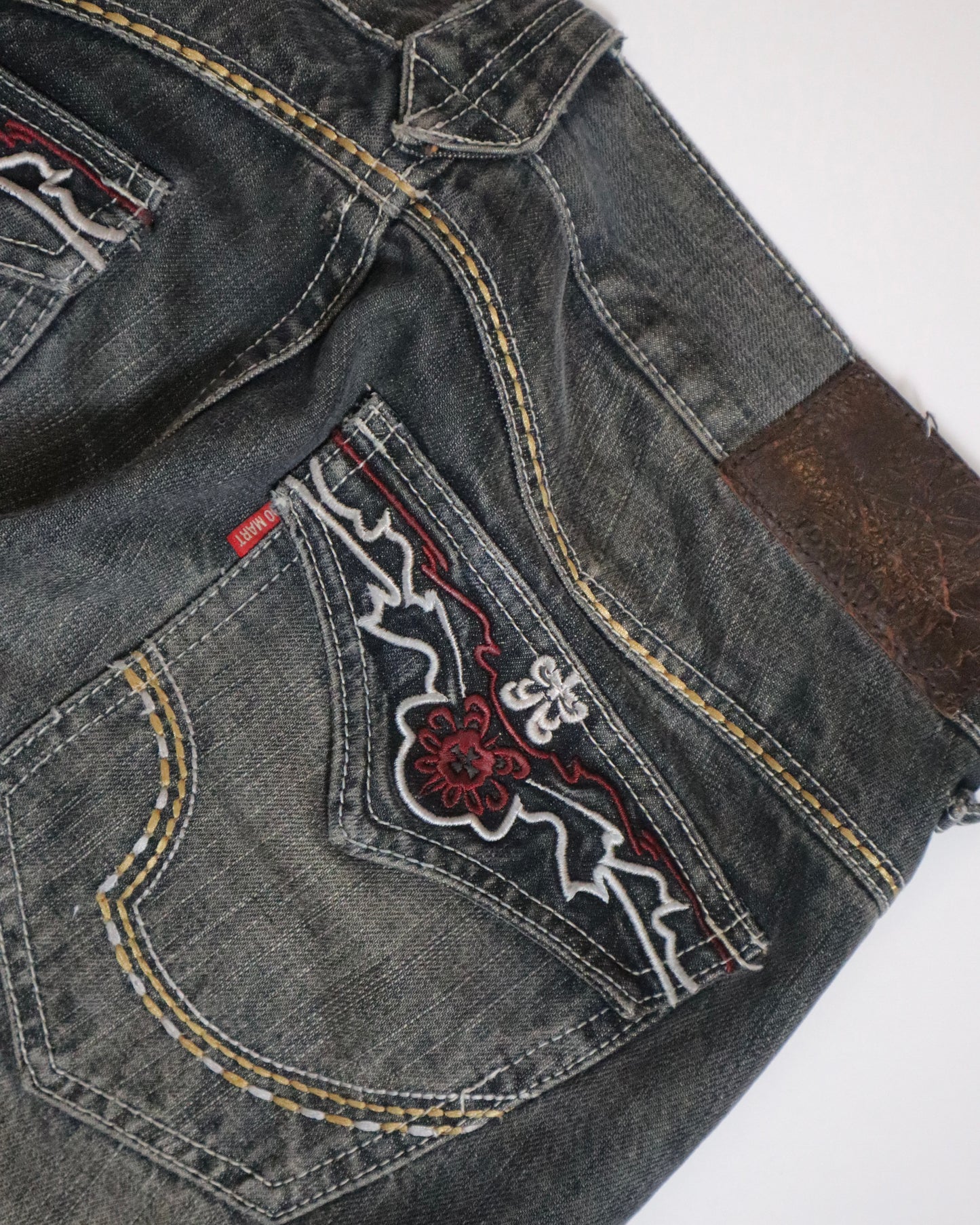 Tornado Mart Embroidered Flared Jeans