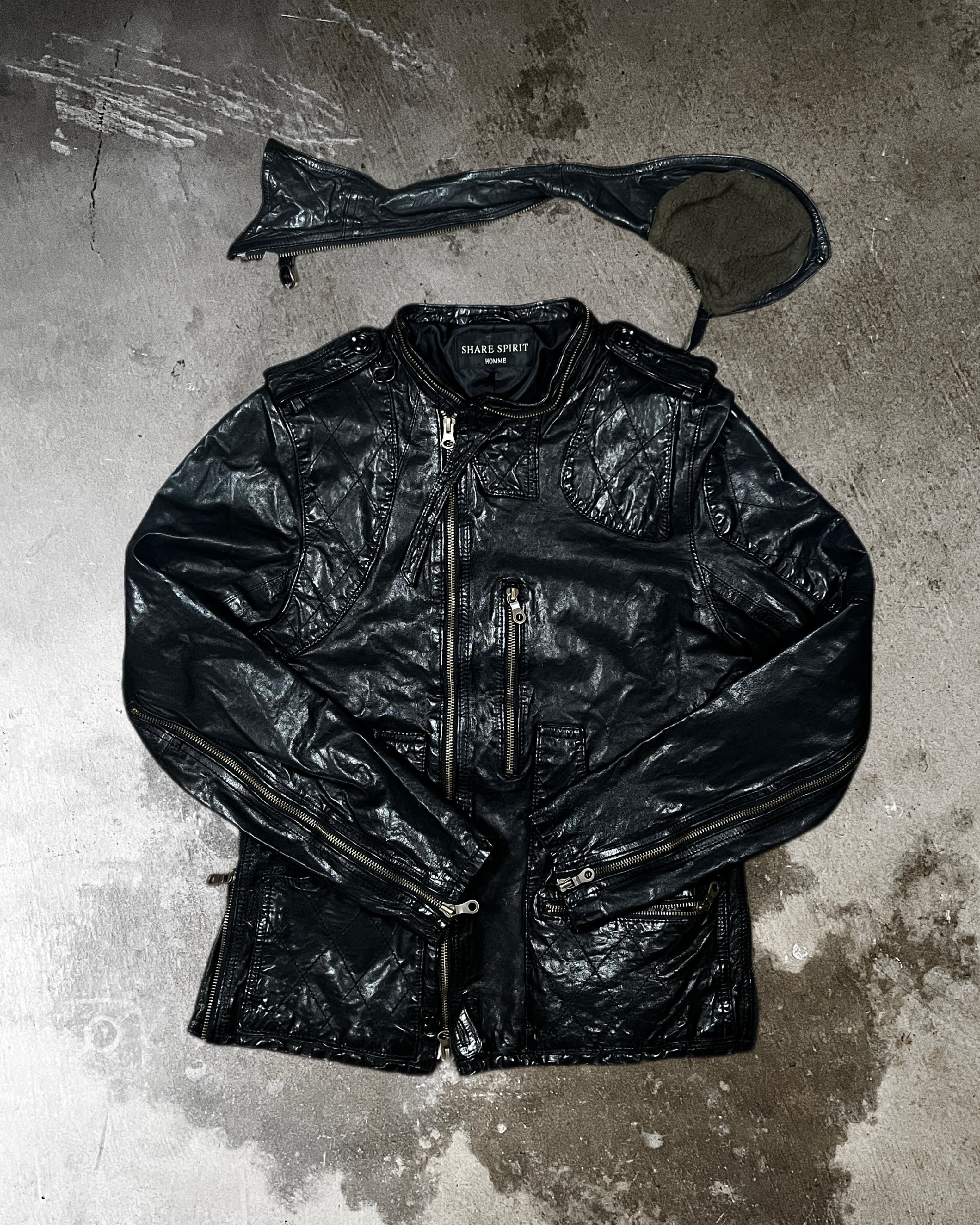 Share Spirit Leather Gas Mask Jacket – FOULMANNERED