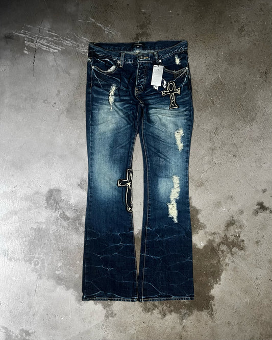 Civarize Slim-Flared Cross Patch Denim