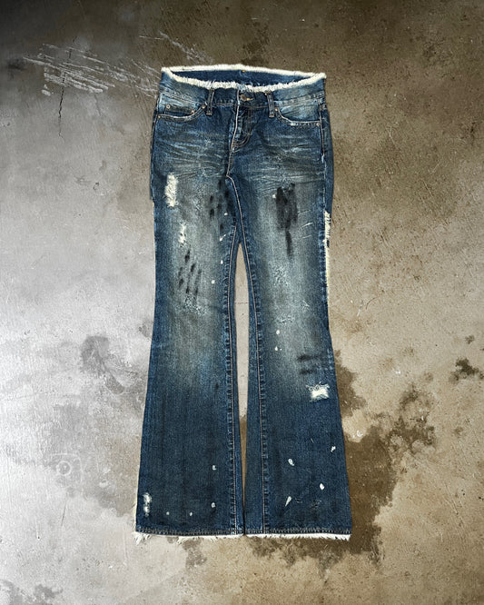 GOA Exposed Distressing Flared Jeans