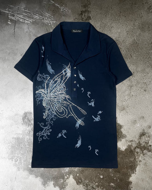 Tornado Mart Bedazzled Butterfly Polo