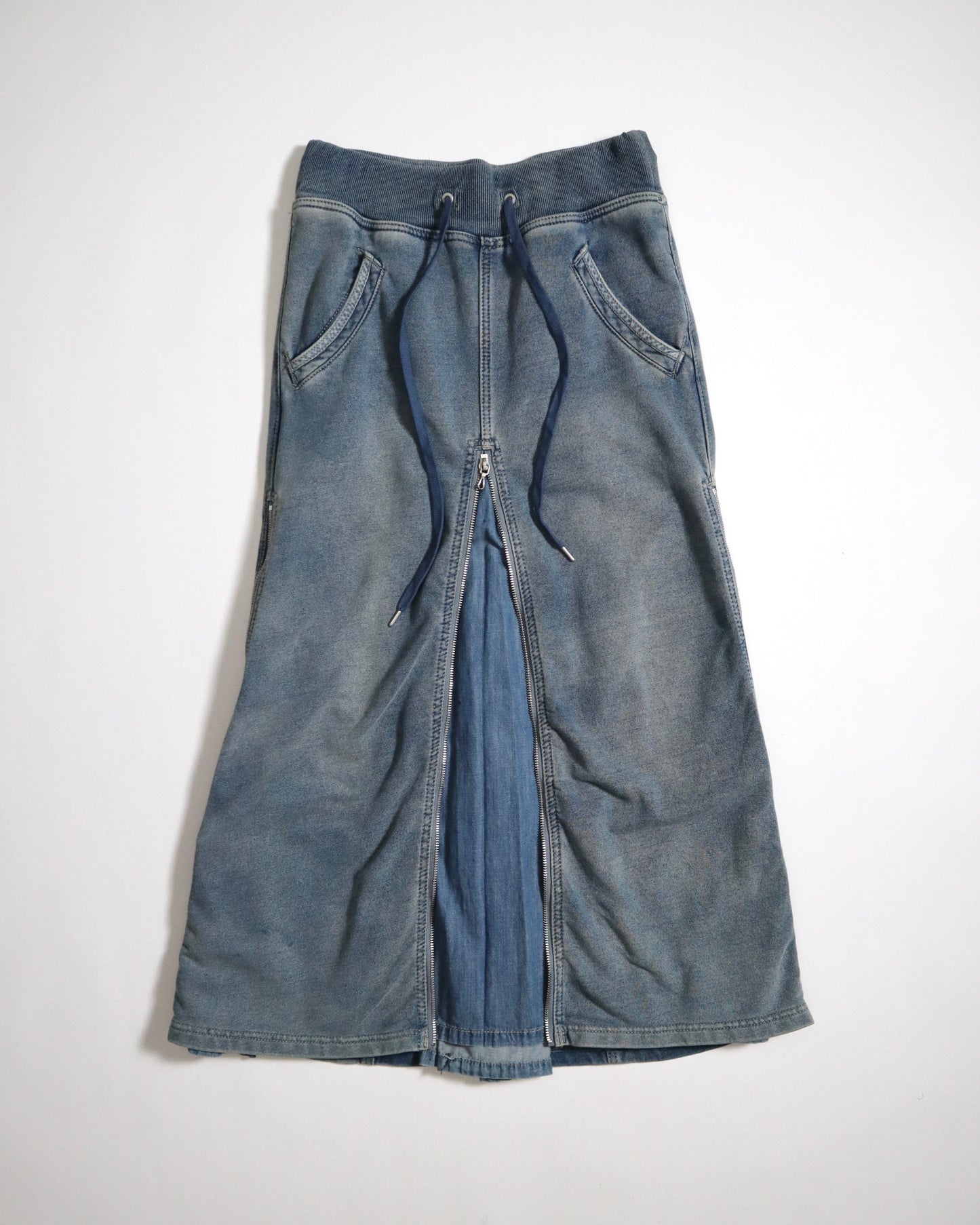 GOA Multi-Zip Denim Maxi Skirt