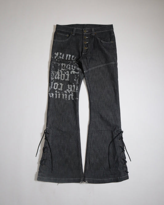 Tornado Mart Lace-Up Flare Jeans