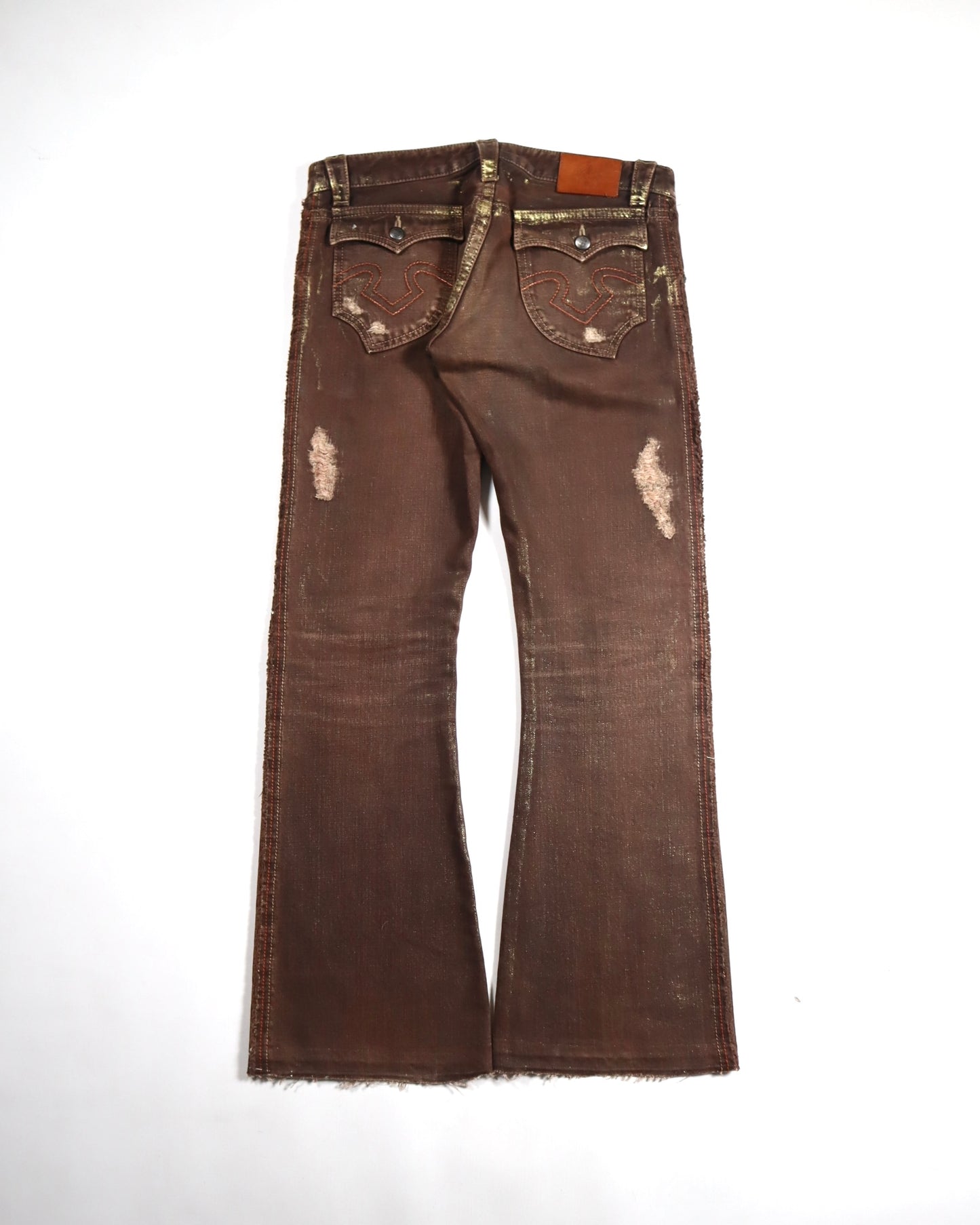 Obelisk Gold Coated Bootcut Jeans