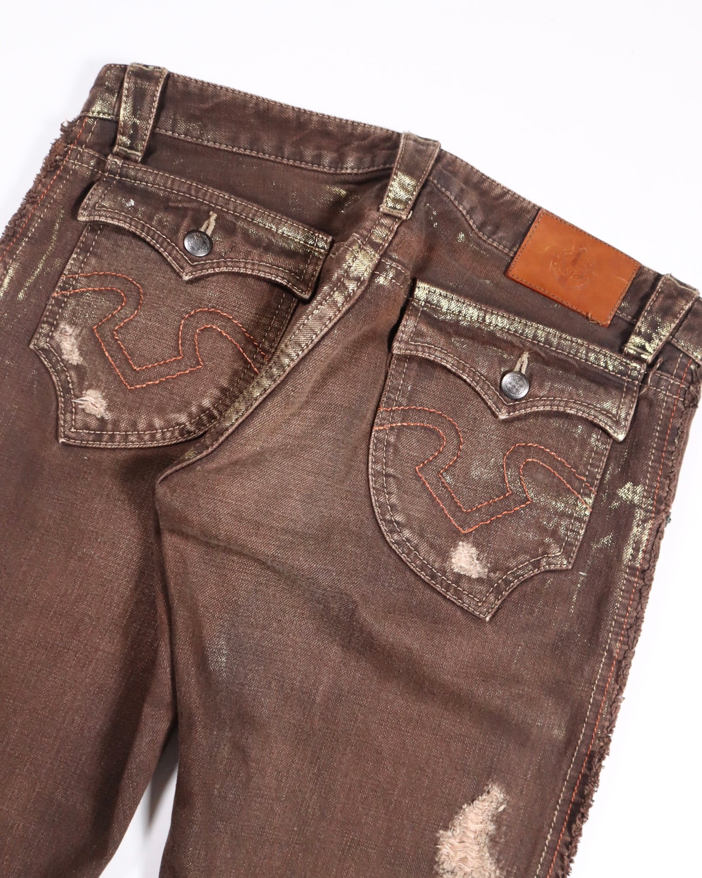 Obelisk Gold Coated Bootcut Jeans