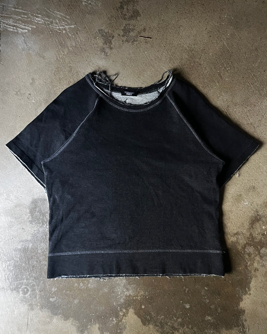 Tornado Mart Contrast Seam Cropped Shirt