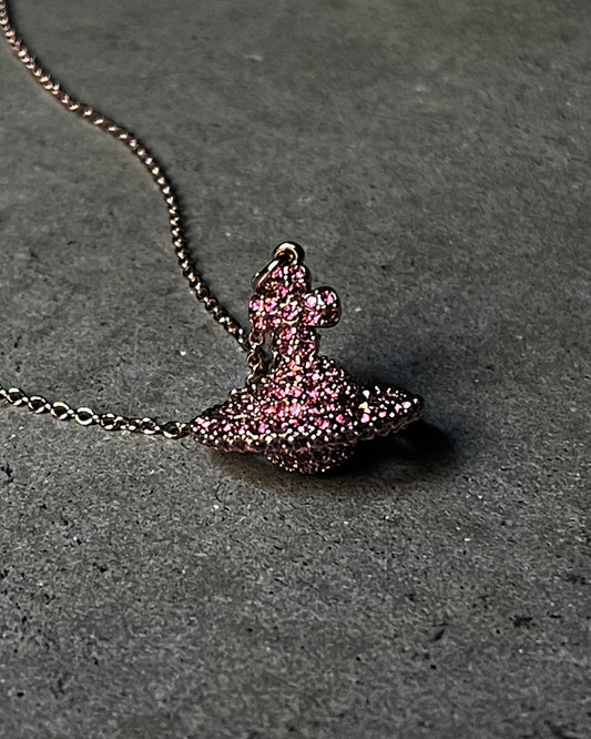 Vivienne Westwood Pink Diamond Orb Necklace